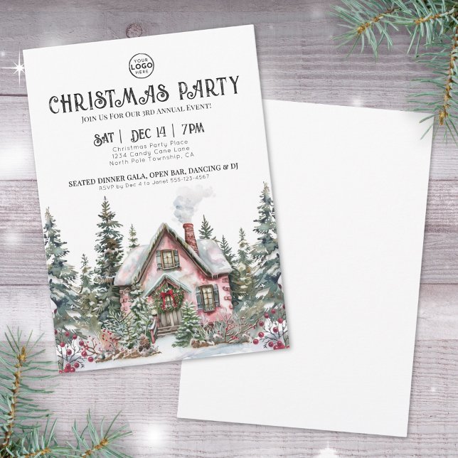 Elegant Winter Company Christmas Party Invitation (Elegant Winter Company Christmas Party Invitation)