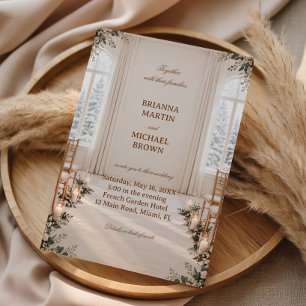 Elegant Winter Conservatory Botanical Romance Invitation