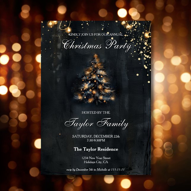Elegant Winter Corporate Christmas Dinner Party Invitation (Creator Uploaded)
