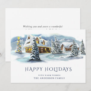 Elegant Winter Country Land Christmas Greeting Holiday Card