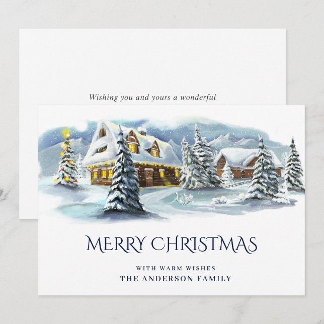 Elegant Winter Country Land Christmas Greeting Holiday Card (Front/Back)