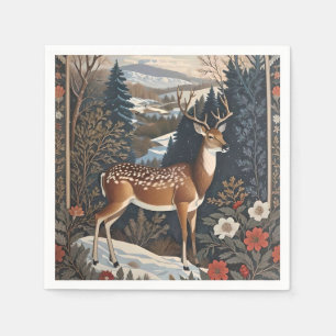 Elegant Winter Deer Nature Design Napkin