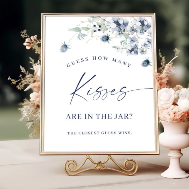 Elegant Winter Dusty Blue Foliage Bridal Shower Poster (Creator Uploaded)