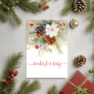 Elegant Winter Evergreen Books for Baby Enclosure Card