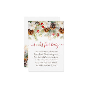 Elegant Winter Evergreen Books for Baby Enclosure Card