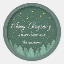 Elegant Winter Evergreen Forest Papercut Christmas