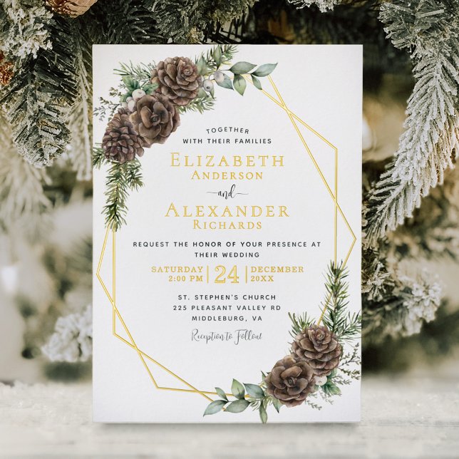 Elegant Winter Evergreen Wedding Gold (Creator Uploaded)
