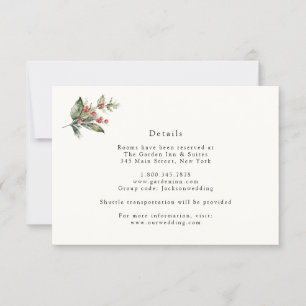 Elegant Winter Floral and Greenery Details Card