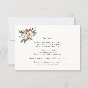 Elegant Winter Floral and Greenery Details Card