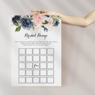 Elegant Winter Floral Bridal Bingo Game