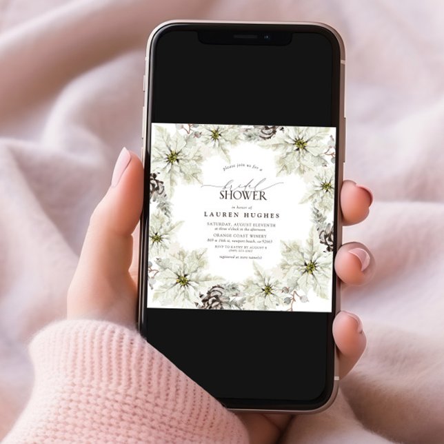 Elegant  Winter Floral Bridal Shower  Invitation (Creator Uploaded)