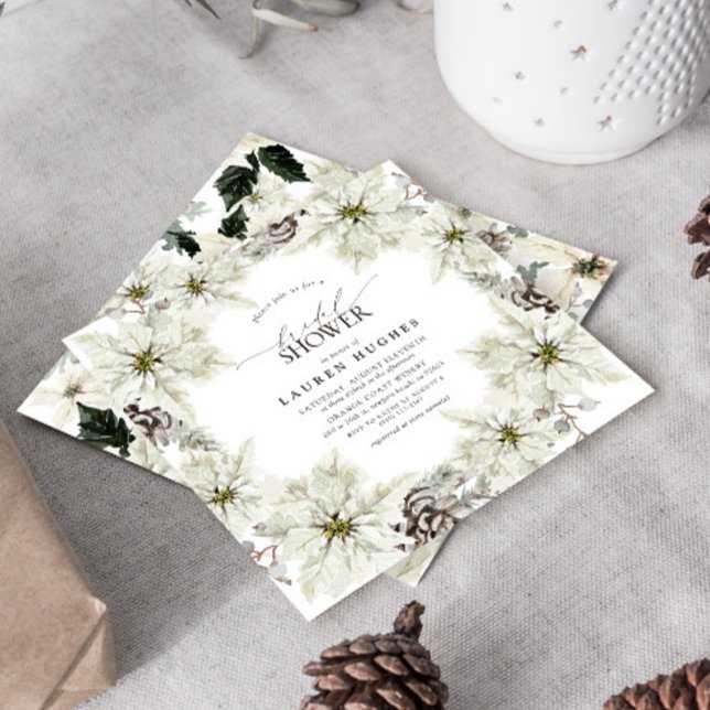 Elegant  Winter Floral Bridal Shower  Invitation (Creator Uploaded)