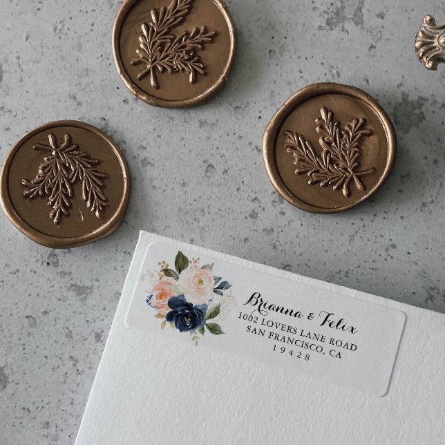 Elegant Winter Floral Calligraphy Return Address (Creator Uploaded)