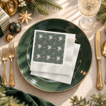 Elegant Winter Floral Dark Green Christmas