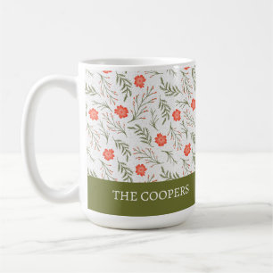 Elegant Winter Floral Festive Holiday Coffee Mug
