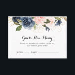 Elegant Winter Floral Guess How Many Game Card<br><div class="desc">This elegant winter floral guess how many game card is perfect for a modern bridal shower or baby shower. The design features beautiful hand-painted dark blue,  blue,  navy,  pink ,  blush,  gold flowers and green foliage,  bunched into elegant bouquets.</div>