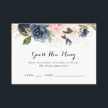 Elegant Winter Floral Guess How Many Game Card<br><div class="desc">This elegant winter floral guess how many game card is perfect for a modern bridal shower or baby shower. The design features beautiful hand-painted dark blue,  blue,  navy,  pink ,  blush,  gold flowers and green foliage,  bunched into elegant bouquets.</div>