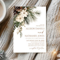 Elegant Winter Floral Pine Trees Wedding