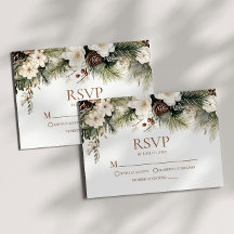 Elegant Winter Floral Pine Trees Wedding