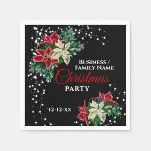 Elegant Winter Floral Poinsettia Party  Napkin