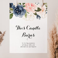Elegant Winter Floral This Candle Burns Sign