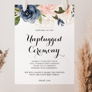 Elegant Winter Floral Unplugged Ceremony Sign
