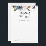 Elegant Winter Floral Wedding Words of Wisdom Advice Card<br><div class="desc">This elegant winter floral wedding words of wisdom advice card is perfect for a modern wedding. The design features beautiful hand-painted dark blue, blue, navy, pink , blush, gold flowers and green foliage, bunched into elegant bouquets. These cards are perfect for a wedding, bridal shower, baby shower, graduation party &...</div>
