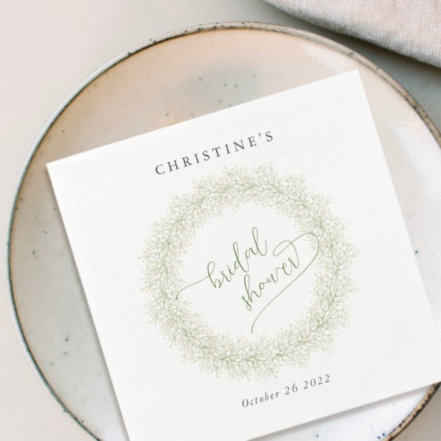 Elegant Winter Floral Wreath Bridal Shower Napkin (Creator Uploaded)