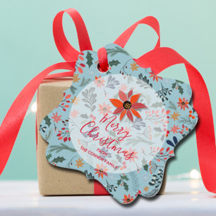 Elegant Winter Flowers Holiday Christmas Fancy Favour Tags