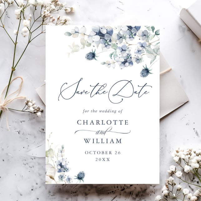 Elegant Winter Foliage Boho Wedding Save the Date (Creator Uploaded)