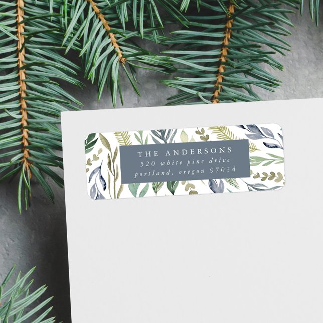 Elegant Winter Foliage Holiday Return Address (Creator Uploaded)