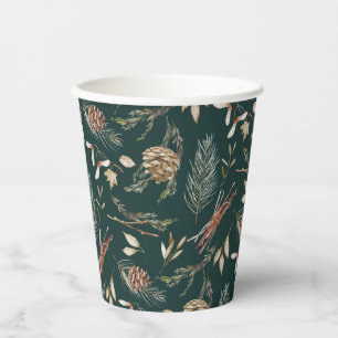 Elegant Winter Foliage Paper Cup