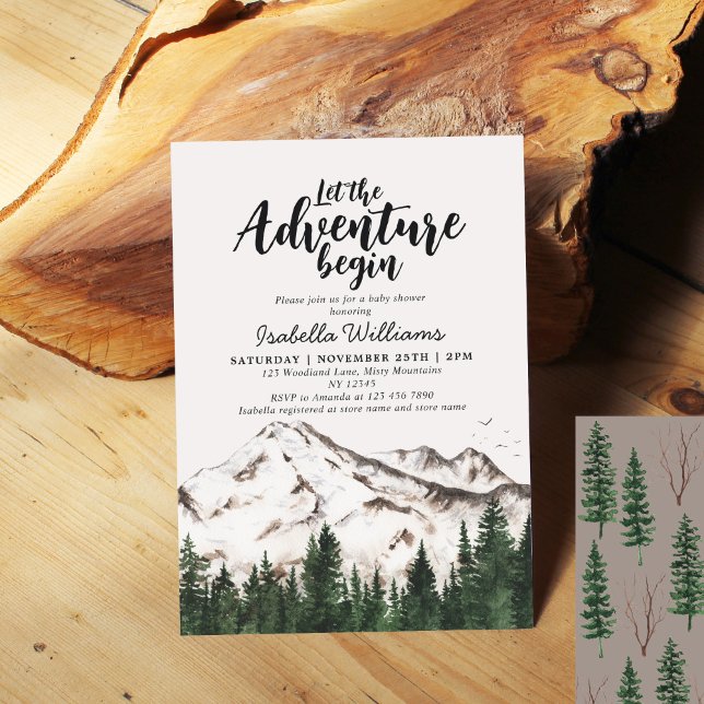 Elegant Winter Forest Adventure Boy Baby Shower  Invitation (Creator Uploaded)