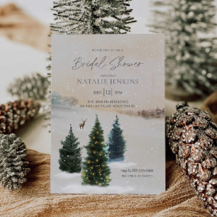 Elegant Winter Forest Bridal Shower Invitation