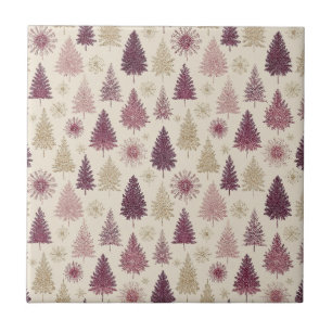 Elegant Winter Forest Christmas Pattern (3) Tile