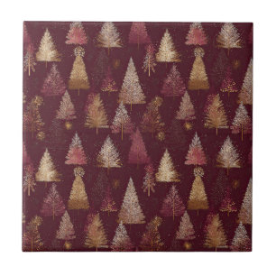 Elegant Winter Forest Christmas Pattern (5) Tile