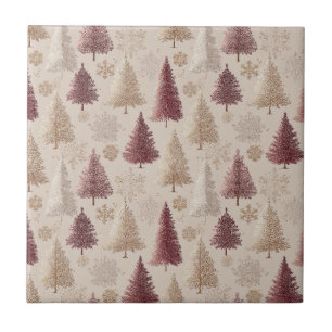 Elegant Winter Forest Christmas Pattern (6) Tile