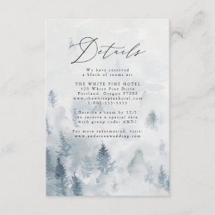 Elegant Winter Forest Wedding Details Enclosure Card
