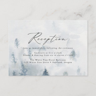 Elegant Winter Forest Wedding Reception Enclosure Card