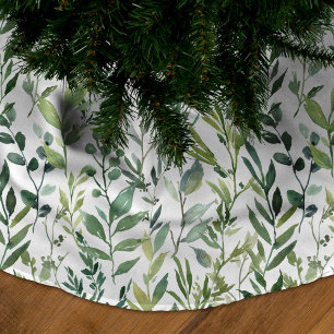 Elegant Winter Greenery Brushed Polyester Tree Skirt