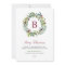 Elegant Winter Greenery Burgundy Monogram Wreath