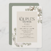 Elegant Winter Greenery Floral Couple's Shower