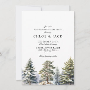Elegant Winter Greenery Wedding Invitation