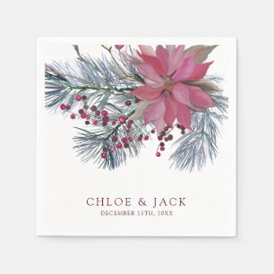 Elegant Winter Greenery Wedding Napkin