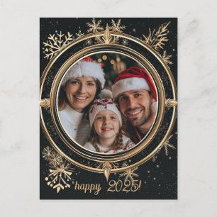 Elegant Winter Happy New Year Postcard