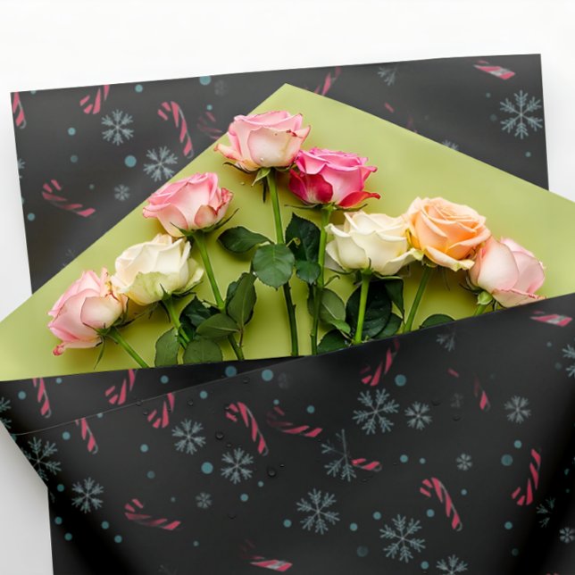 Elegant Winter Holiday Black Wrapping Paper (Creator Uploaded)