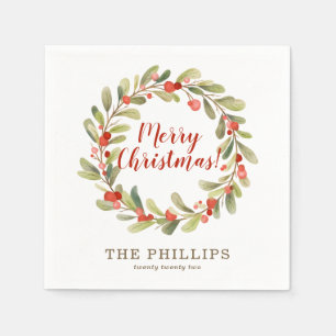 Elegant Winter Holiday Christmas Party Napkin