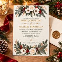 Elegant Winter Holiday Floral Wedding
