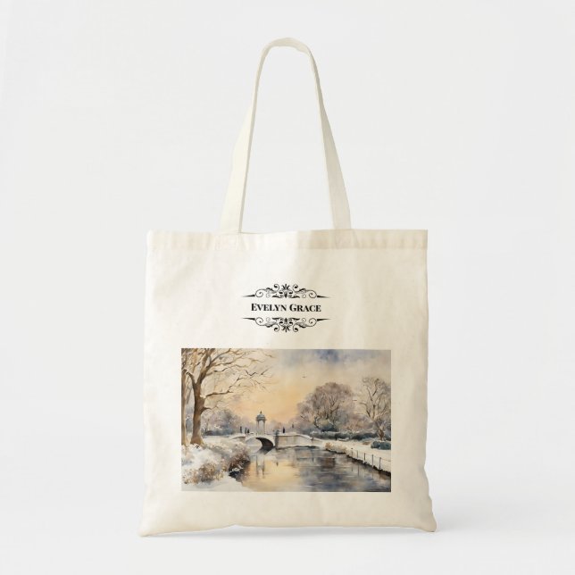 Elegant Winter Kensington Gardens Tote Bag (Front)