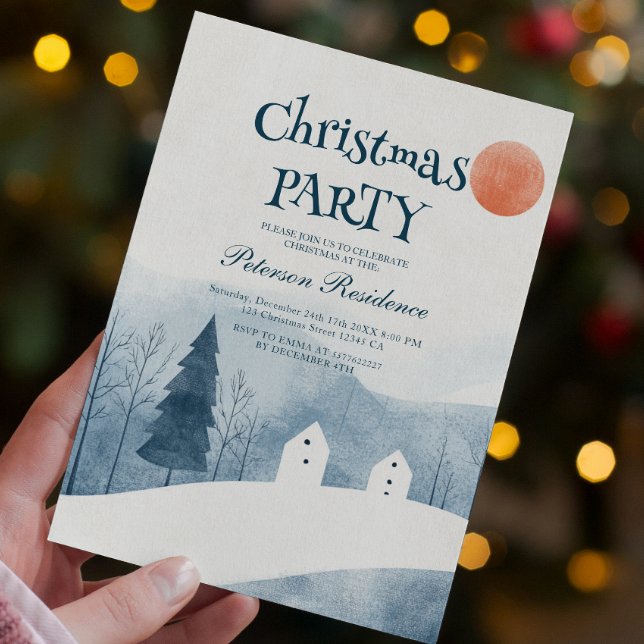 Elegant Winter Landscape Christmas Party  Invitation (Creator Uploaded)
